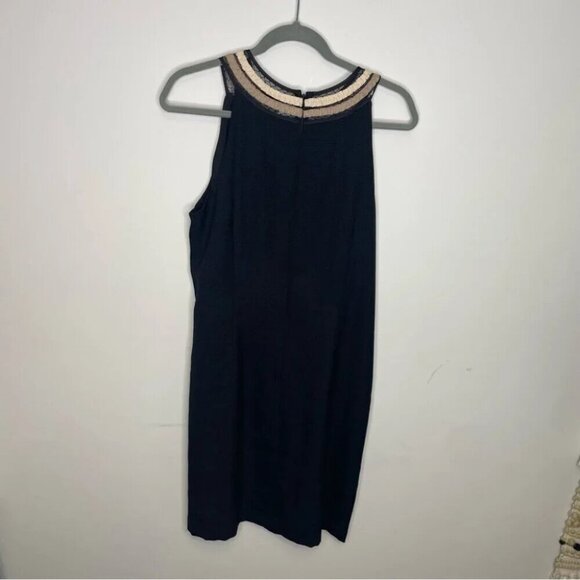 Ann Taylor NWT Black Zip Up Back Textured Semi Formal Midi Dress Size 10 - Picture 4 of 12
